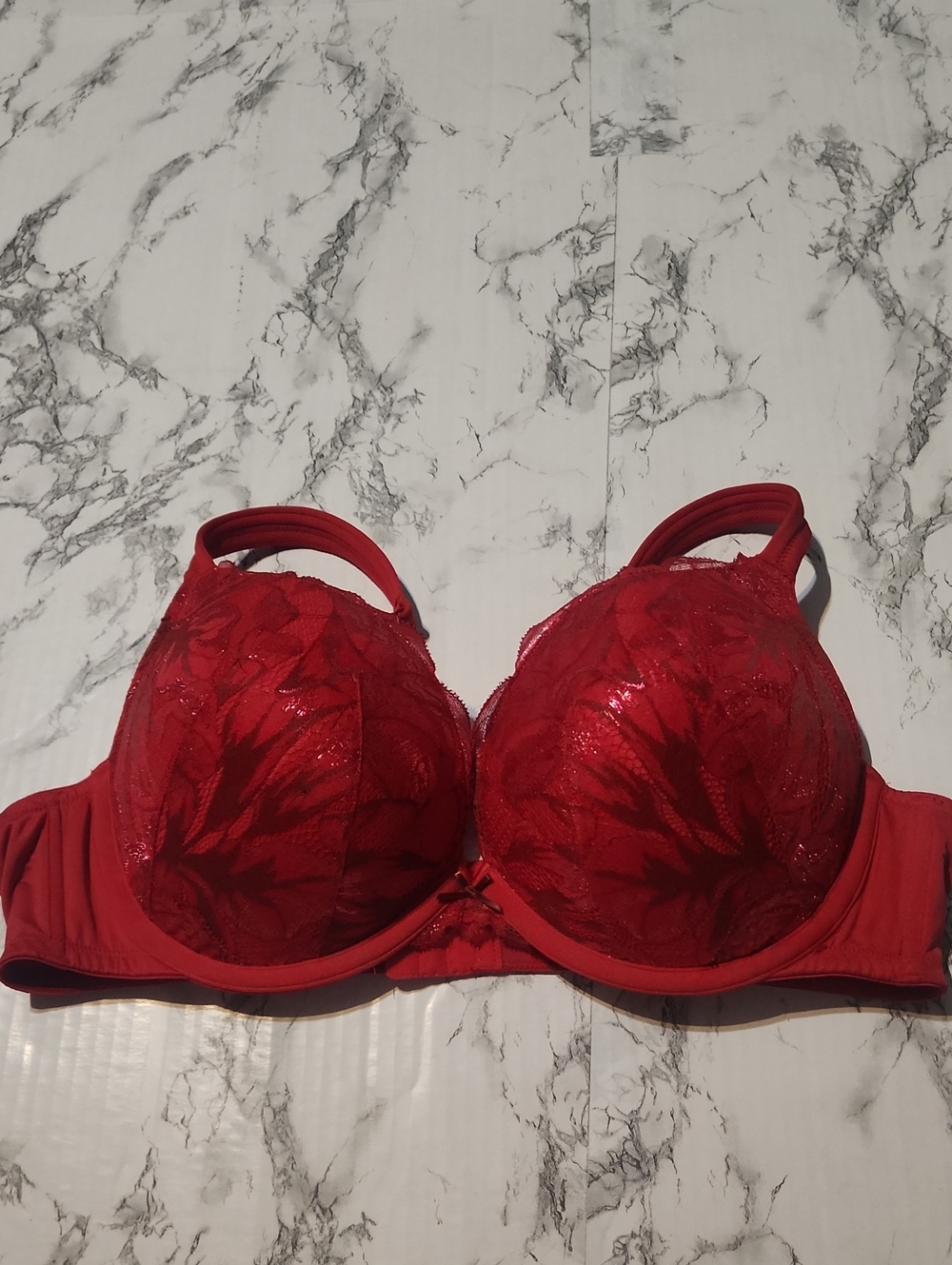 💘 Cacique Red Lace Push-Up Bra